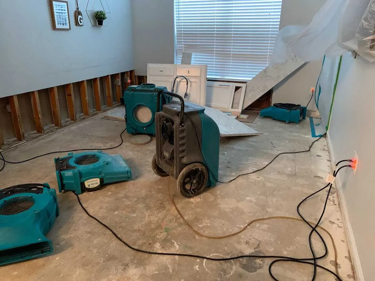 Dehumidifier in flood-cut room for Water Extraction & Removal in Fortuna Foothills
